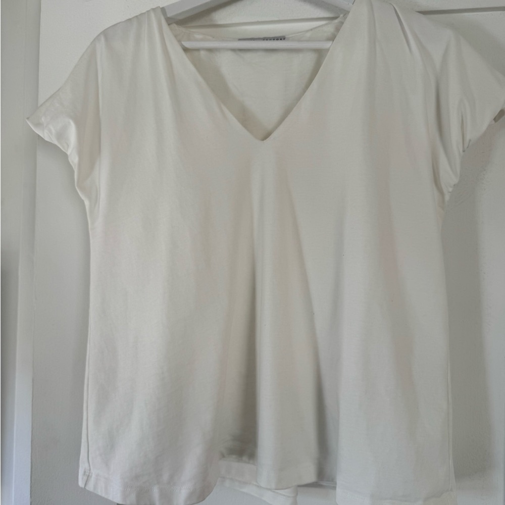 English Factory White V-Neck Short Sleeve Top